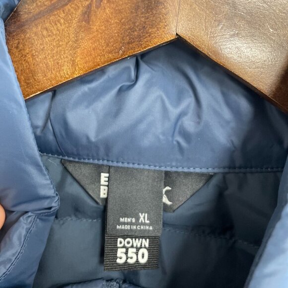NEW Eddie Bauer Men's XL Down Puffer Vest Navy Full Zip Mock neck - Picture 4 of 8
